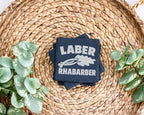Schiefer Untersetzer Laber Rhabarber Spruch - Lustiges Geschenk für Ko – Bild 3