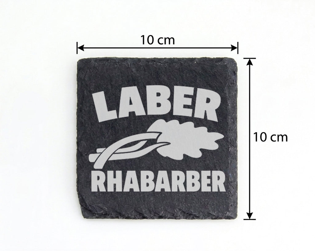 Schiefer Untersetzer Laber Rhabarber Spruch - Lustiges Geschenk für Ko – Bild 4