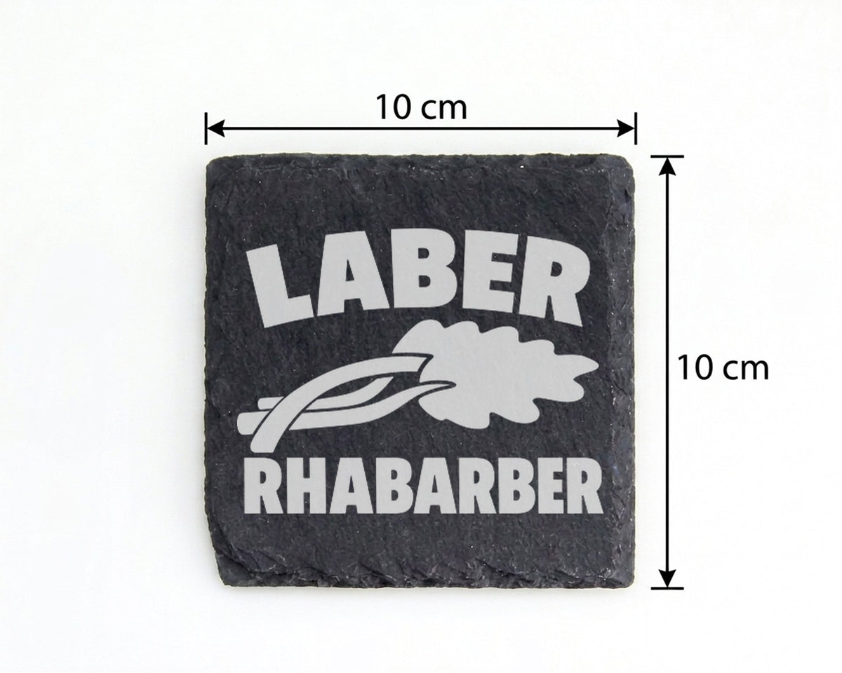Schiefer Untersetzer Laber Rhabarber Spruch - Lustiges Geschenk für Ko – Bild 4