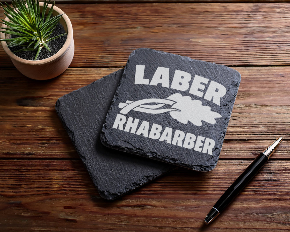 Schiefer Untersetzer Laber Rhabarber Spruch - Lustiges Geschenk für Ko – Bild 5