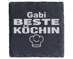 Schiefer Untersetzer Beste Köchin Personalisiert Mit Kochmütze - Gesch – Bild 1
