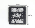 Schiefer Untersetzer Ich Liebe Meine Wellensittiche - Geschenk für Vog – Bild 4
