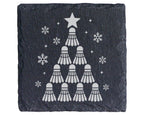 Schiefer Untersetzer Badminton Weihnachtsbaum Federball - Lustiges Ges – Bild 1