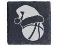 Schiefer Untersetzer Basketball Weihnachtsmütze - Geschenk Für Spieler – Bild 1