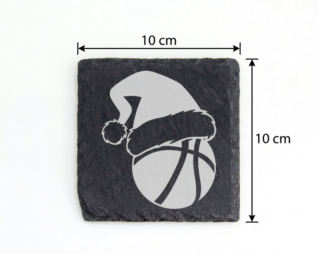 Schiefer Untersetzer Basketball Weihnachtsmütze - Geschenk Für Spieler – Bild 4