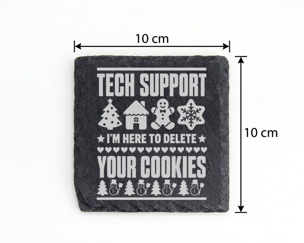 Schiefer Untersetzer Tech Support Delete Your Cookies - Lustiges Gesch – Bild 4