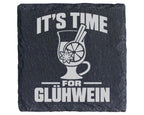 Schiefer Untersetzer Glühwein It's Time Spruch - Lustiges Geschenk für – Bild 1
