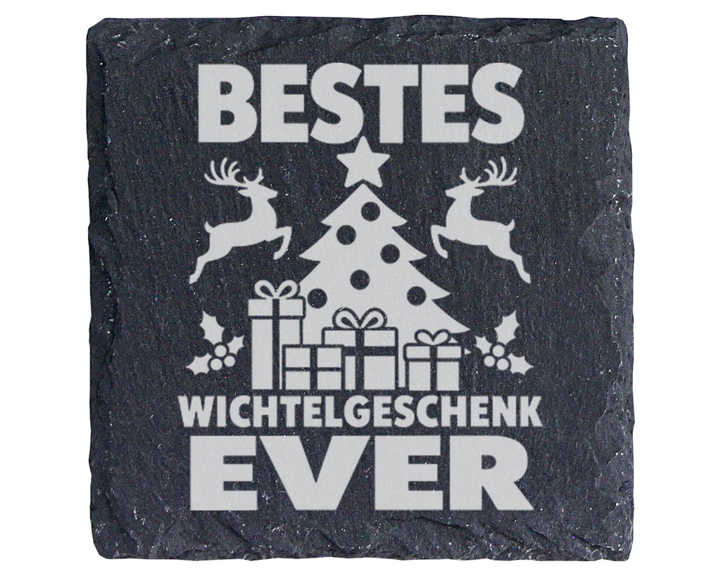 Schiefer Untersetzer Wichtelgeschenk Ever Weihnachtsbaum - Lustige Ide – Bild 1