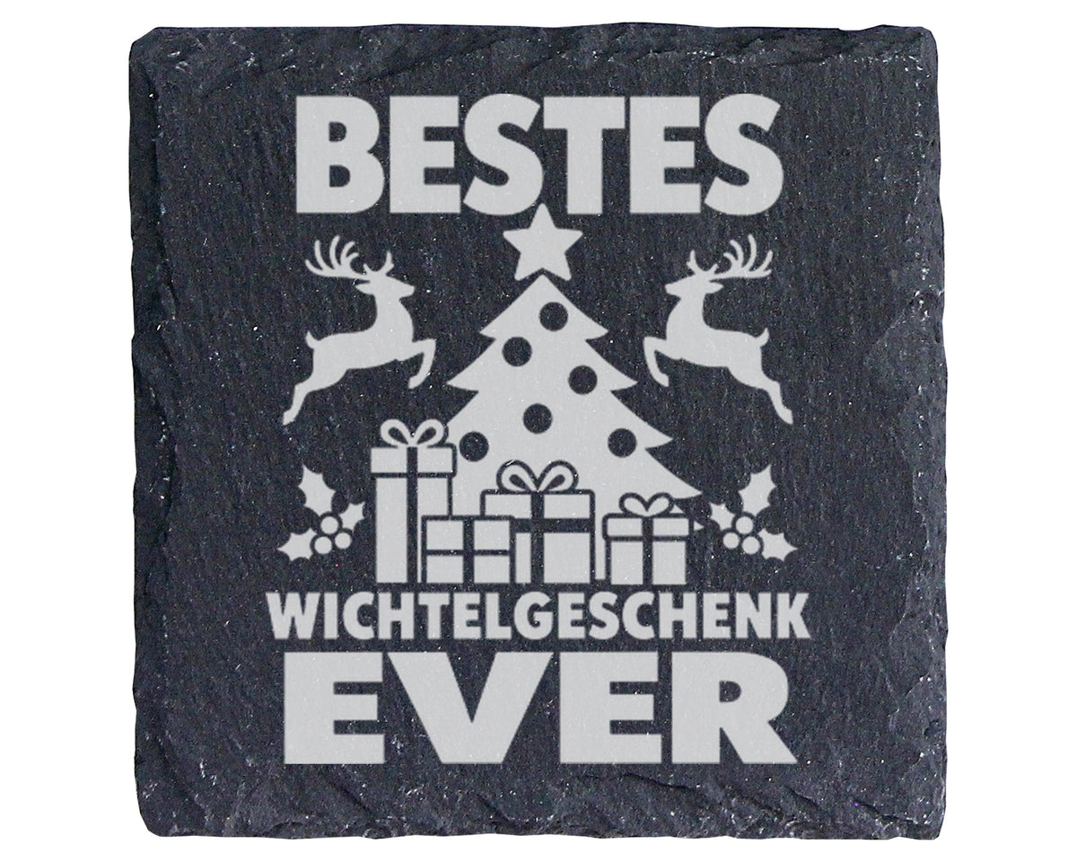 Schiefer Untersetzer Wichtelgeschenk Ever Weihnachtsbaum - Lustige Ide – Bild 1