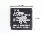 Schiefer Untersetzer Faultier Spruch Altersteilzeit Neid - Lustiges Ge – Bild 4