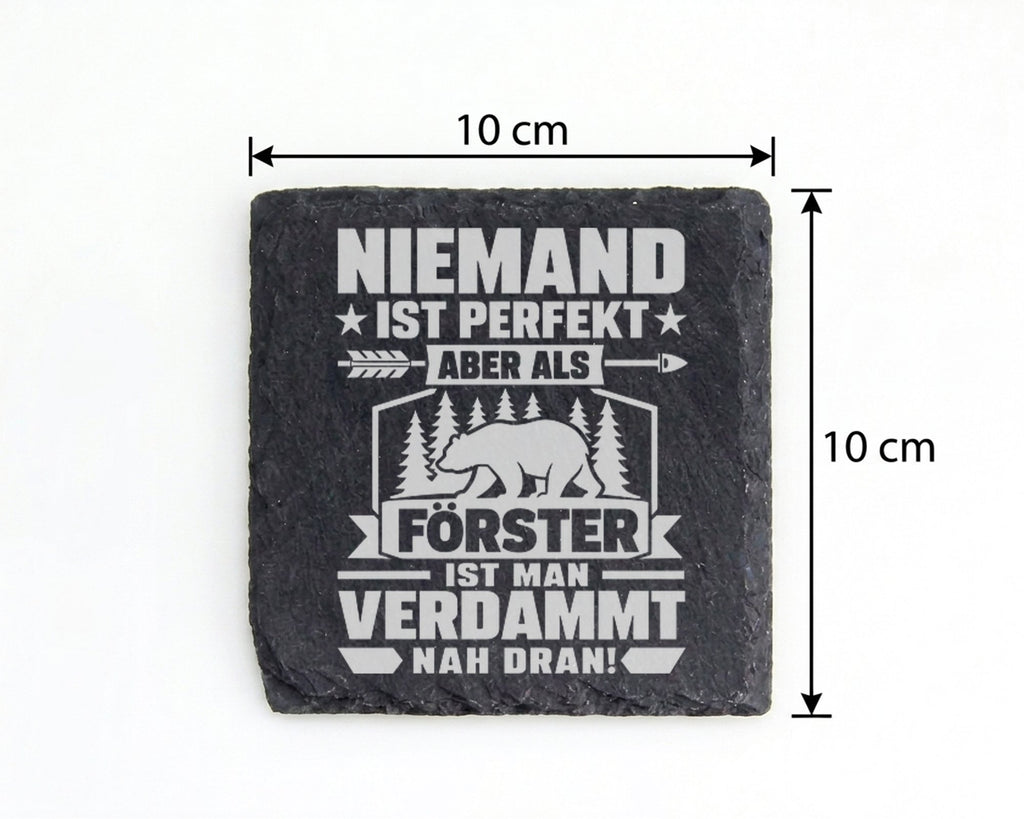 Schiefer Untersetzer Förster Niemand Nah Dran - Geschenk für Jäger Wal – Bild 4