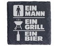 Schiefer Untersetzer Mann Grill Bier Spruch - Lustiges Geschenk für Mä – Bild 1