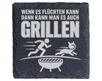 Schiefer Untersetzer Wenn Es Flüchten Kann Grillen - Lustiges Geschenk – Bild 1