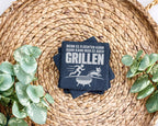 Schiefer Untersetzer Wenn Es Flüchten Kann Grillen - Lustiges Geschenk – Bild 3