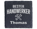 Schiefer Untersetzer Bester Handwerker Personalisiert mit Wunschname - – Bild 1