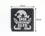 Untersetzer Schiefer Die Uroma Elfe - Lustiges Geschenk für Familie We – Bild 4