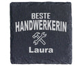 Schiefer Untersetzer Beste Handwerkerin Personalisiert - Geschenk für  – Bild 1