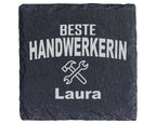 Schiefer Untersetzer Beste Handwerkerin Personalisiert - Geschenk für  – Bild 1