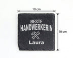 Schiefer Untersetzer Beste Handwerkerin Personalisiert - Geschenk für  – Bild 4