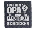 Schiefer Untersetzer Opa Elektriker Nichts Kann Mich Schocken - Lustig – Bild 1