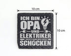 Schiefer Untersetzer Opa Elektriker Nichts Kann Mich Schocken - Lustig – Bild 4