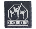 Schiefer Untersetzer Kickboxing Kämpfer - Geschenk für Kampfsportler M – Bild 1