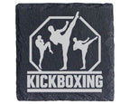 Schiefer Untersetzer Kickboxing Kämpfer - Geschenk für Kampfsportler M – Bild 1