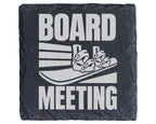 Schiefer Untersetzer Snowboard Board Meeting - Geschenk für Snowboarde – Bild 1