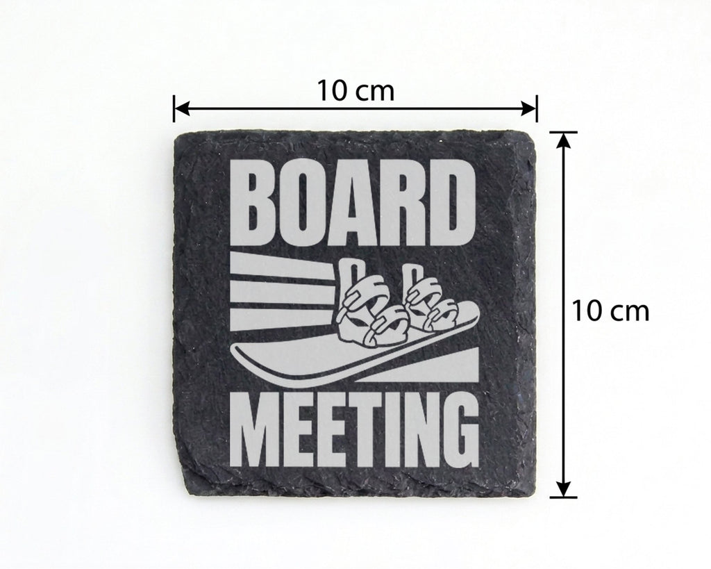 Schiefer Untersetzer Snowboard Board Meeting - Geschenk für Snowboarde – Bild 4