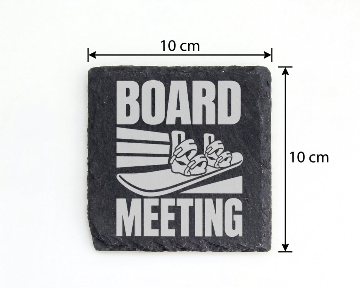 Schiefer Untersetzer Snowboard Board Meeting - Geschenk für Snowboarde – Bild 4