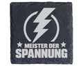 Schiefer Untersetzer Meister Der Spannung - Lustiges Geschenk Für Elek – Bild 1