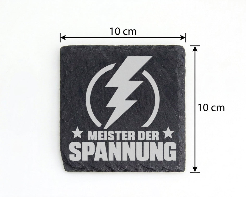 Schiefer Untersetzer Meister Der Spannung - Lustiges Geschenk Für Elek – Bild 4