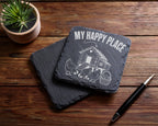Schiefer Untersetzer Huhn My Happy Place - Geschenk für Hühnerhalter L – Bild 5