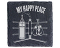Schiefer Untersetzer Boxen My Happy Place - Geschenk für Boxer Kampfsp – Bild 1