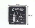 Schiefer Untersetzer Boxen My Happy Place - Geschenk für Boxer Kampfsp – Bild 4