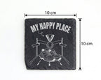 Schiefer Untersetzer Laufen My Happy Place - Geschenk für Läufer Marat – Bild 4