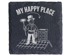 Schiefer Untersetzer Schornsteinfeger My Happy Place Spruch - Geschenk – Bild 1