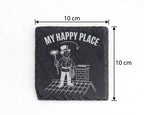 Schiefer Untersetzer Schornsteinfeger My Happy Place Spruch - Geschenk – Bild 4