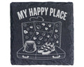 Schiefer Untersetzer Bouldern My Happy Place - Geschenk für Kletterer  – Bild 1
