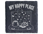 Schiefer Untersetzer Bouldern My Happy Place - Geschenk für Kletterer  – Bild 1