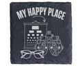 Schiefer Untersetzer Optiker My Happy Place Geschenk für Augenarzt Seh – Bild 1
