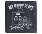 Schiefer Untersetzer Optiker My Happy Place Geschenk für Augenarzt Seh – Bild 1