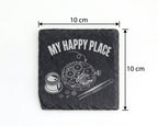 Schiefer Untersetzer Uhrwerk My Happy Place - Geschenk für Uhrmacher S – Bild 4
