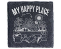 Schiefer Untersetzer Garten My Happy Place - Geschenk Für Gärtner Hoch – Bild 1
