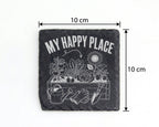 Schiefer Untersetzer Garten My Happy Place - Geschenk Für Gärtner Hoch – Bild 4