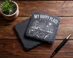 Schiefer Untersetzer Garten My Happy Place - Geschenk Für Gärtner Hoch – Bild 5