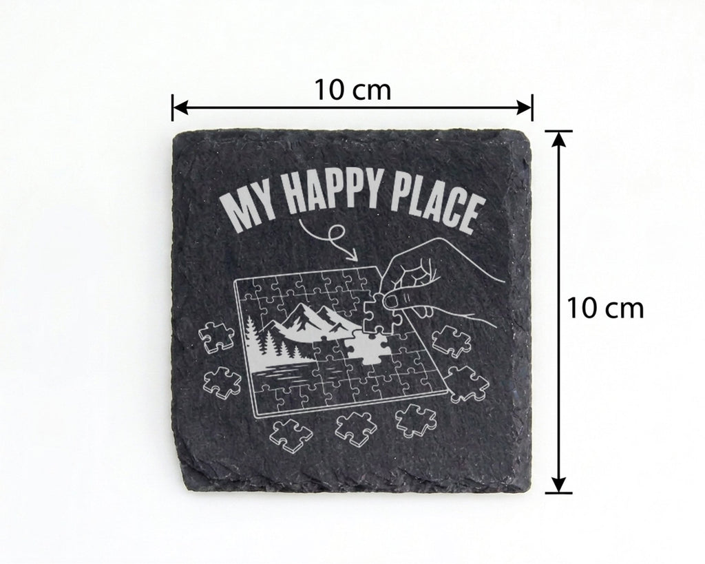 Schiefer Untersetzer Puzzle Berge Mein Lieblingsplatz - Geschenk für W – Bild 4