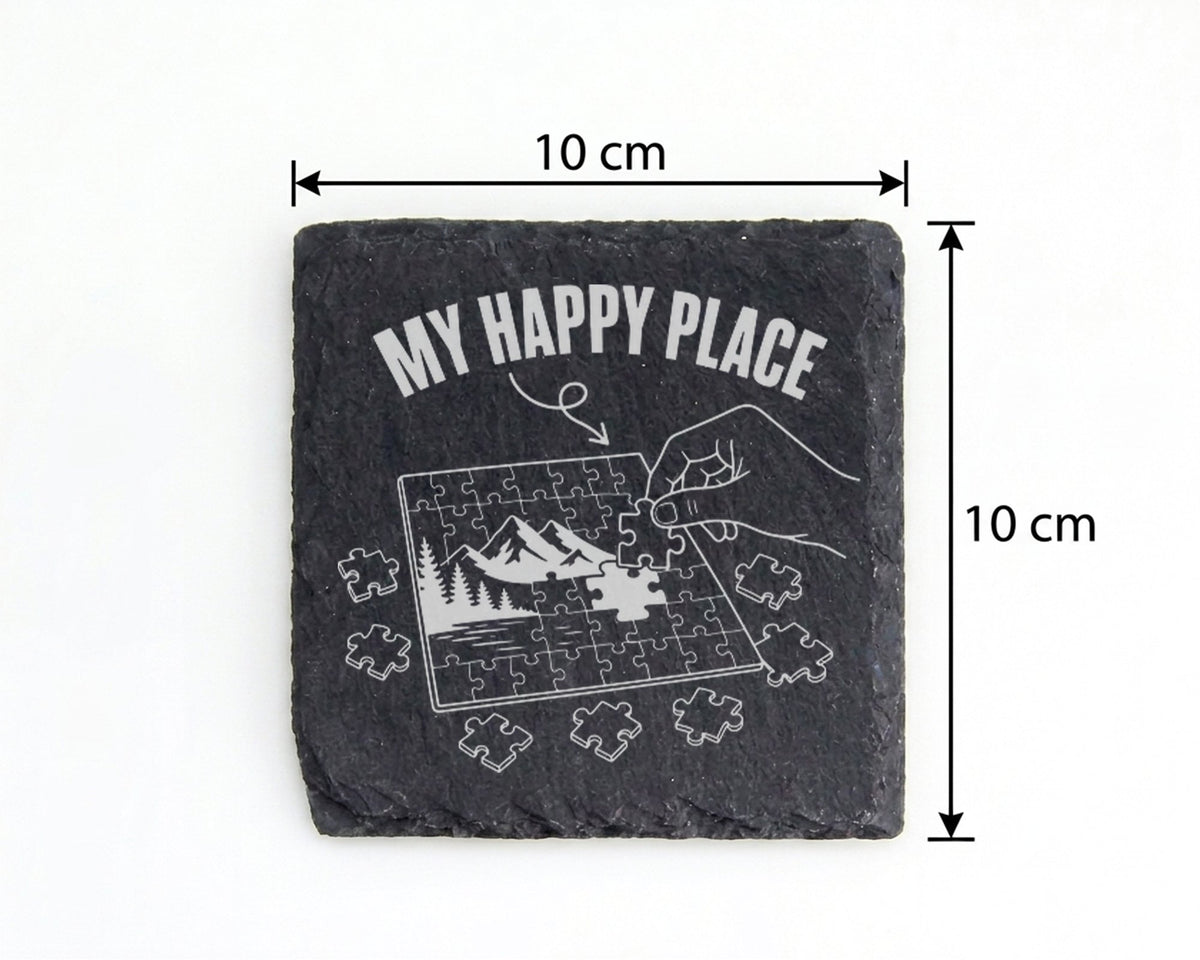 Schiefer Untersetzer Puzzle Berge Mein Lieblingsplatz - Geschenk für W – Bild 4