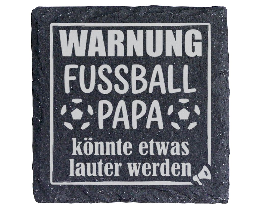 Schiefertafel Untersetzer Warnung Fußball Papa Geschenk für Fußball Fa – Bild 1