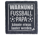 Schiefertafel Untersetzer Warnung Fußball Papa Geschenk für Fußball Fa – Bild 1